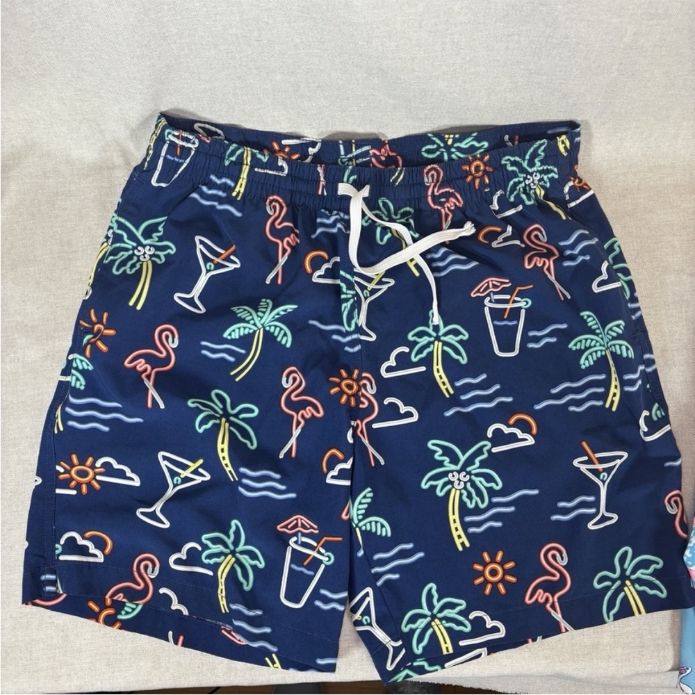 Chubbies Navy Tropical Print Swim Shorts